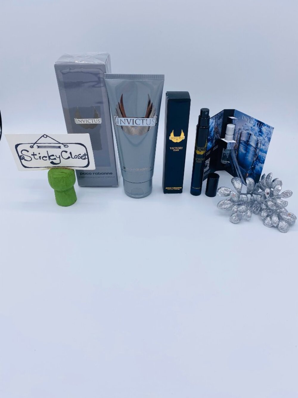 Paco Rabanne Invictus Gift Set-Shampoo 100ml,Spray 10ml&Sample-3pc-BOXED-NEW